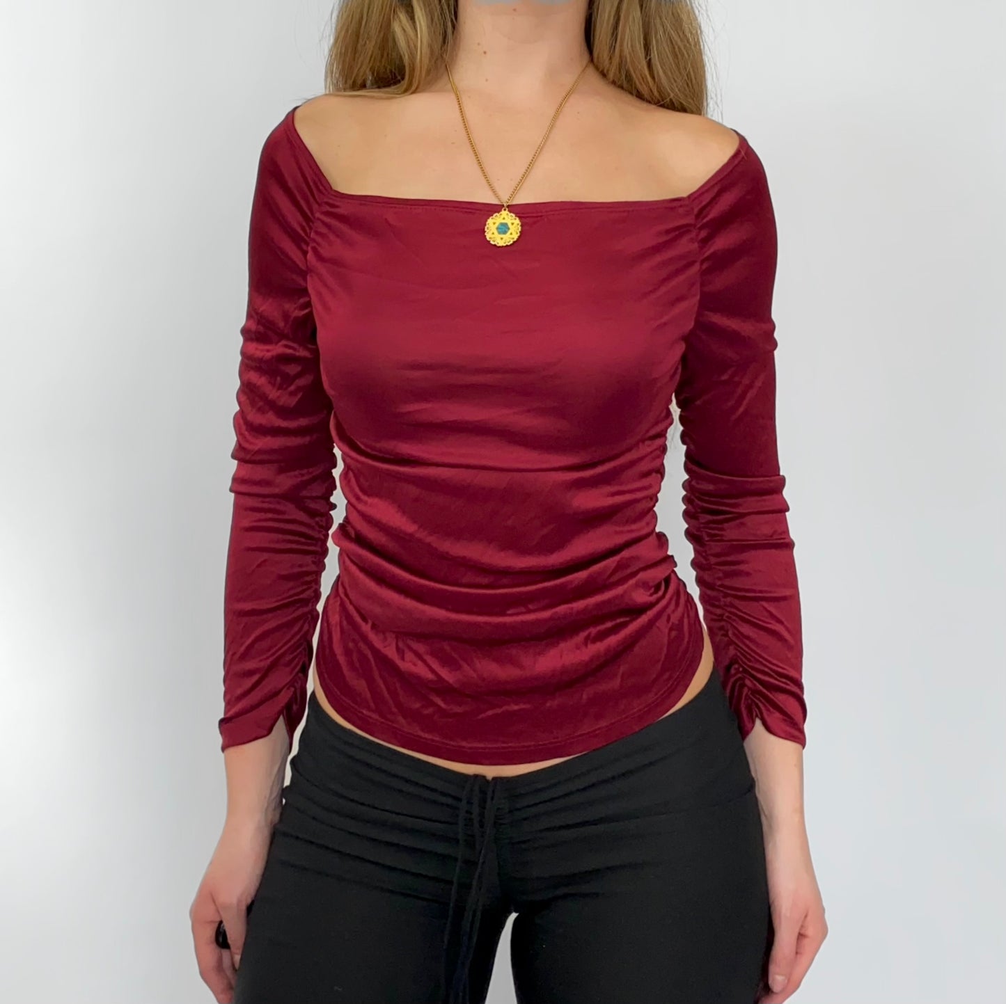 00s Wine Bardot Top