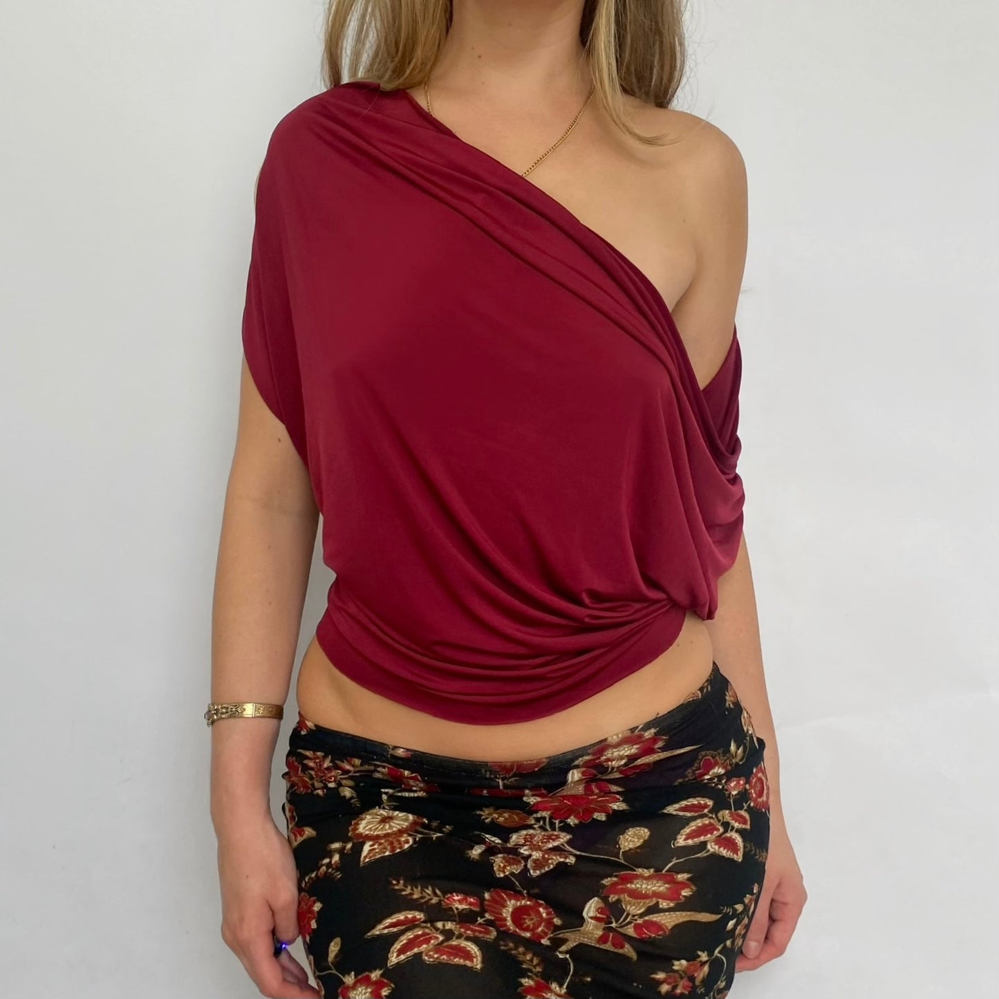 00s Wine Plunging Halter Top