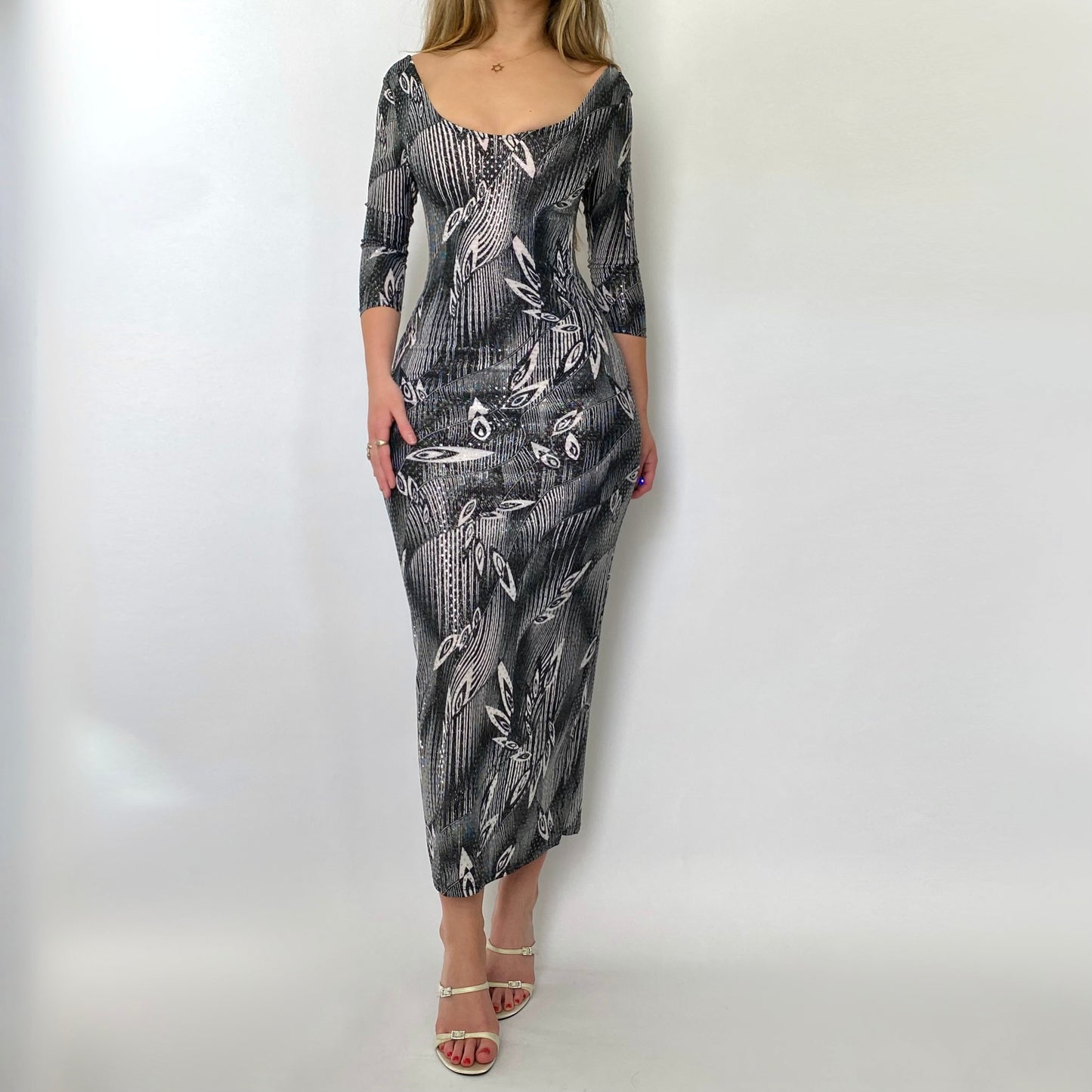 90’s Sparkly Fitted Maxi