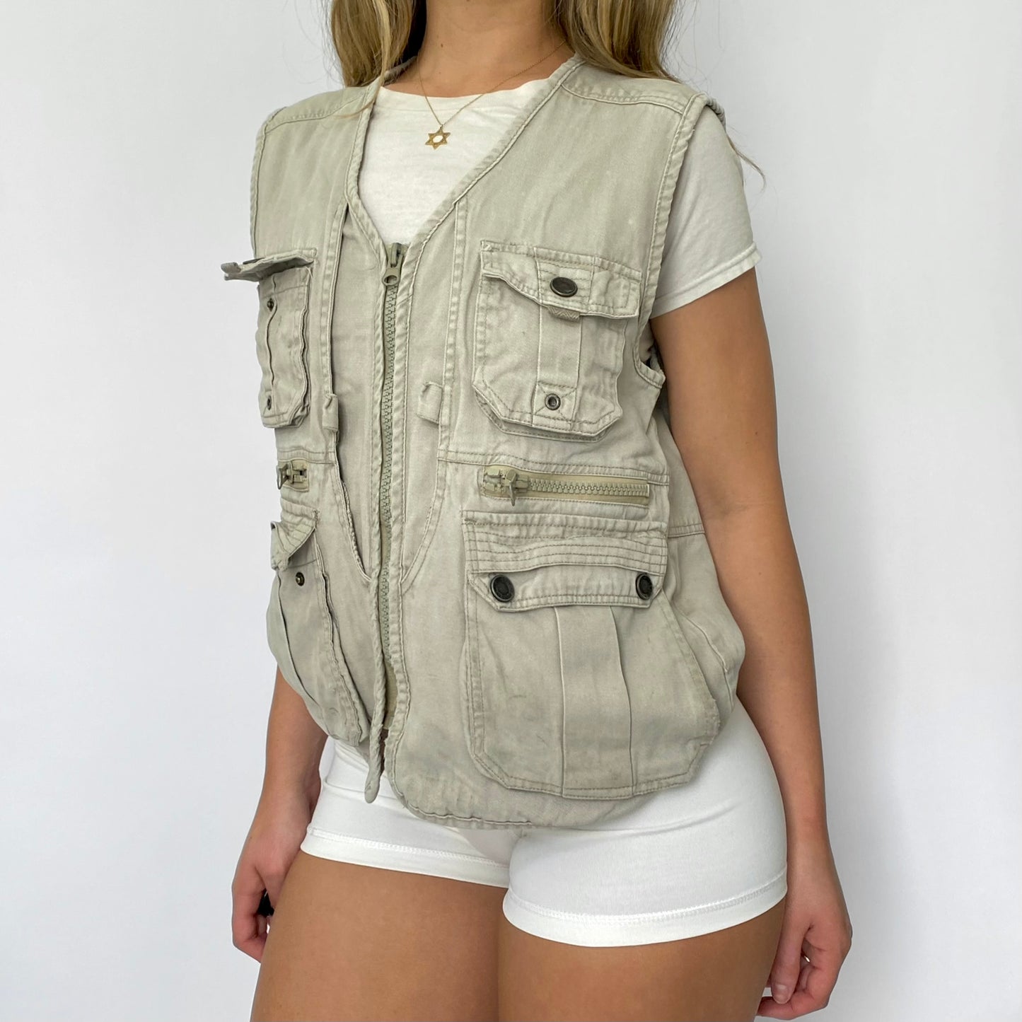 90’s Khaki Utility Vest