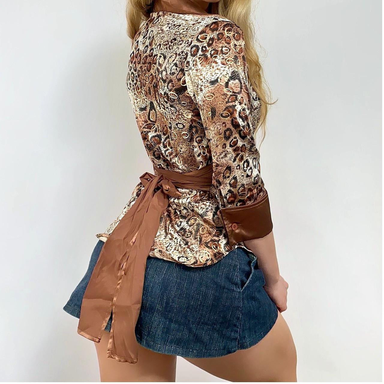 00s Cheetah Tie Button-up