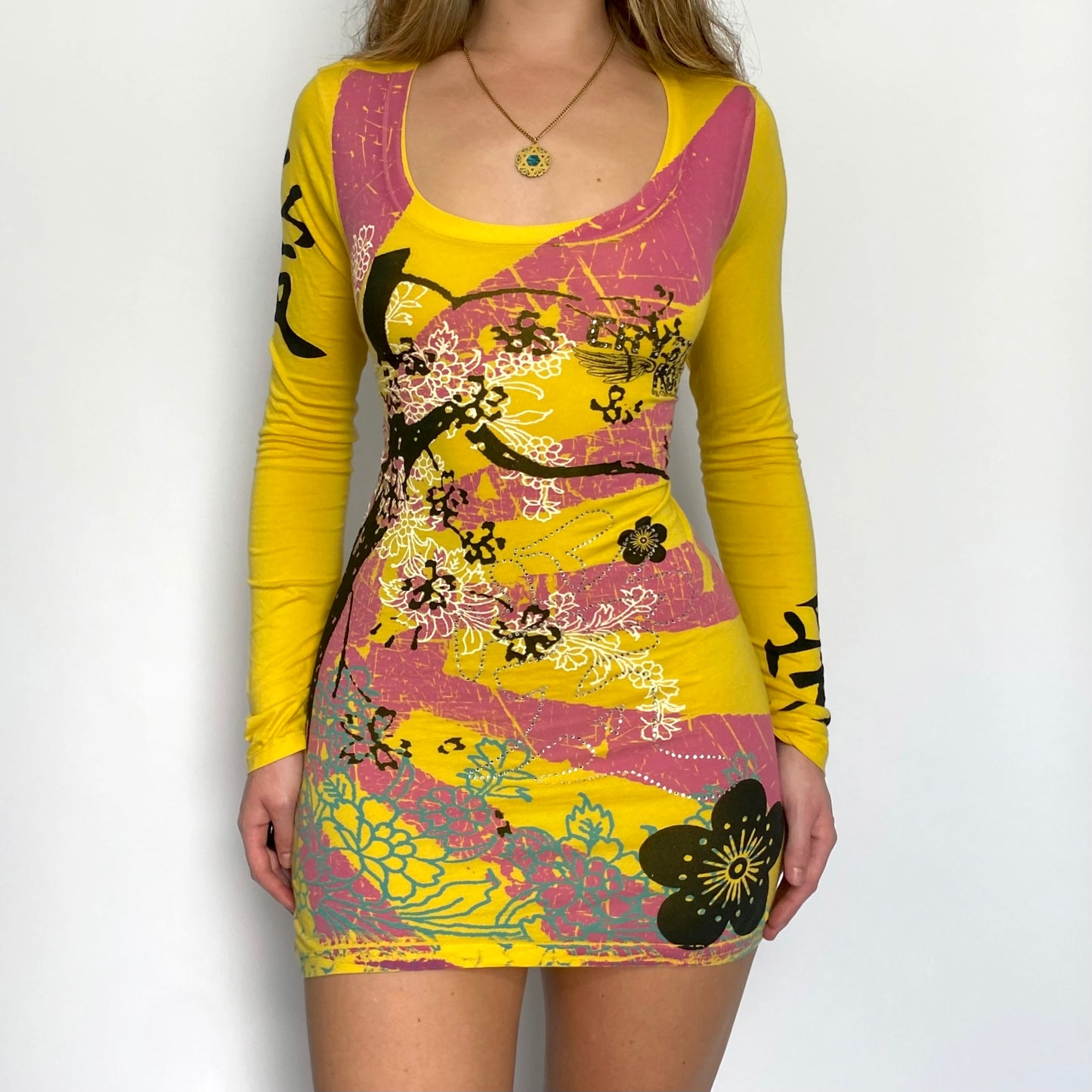 2000s Christian Audigier Rising Sun Dress