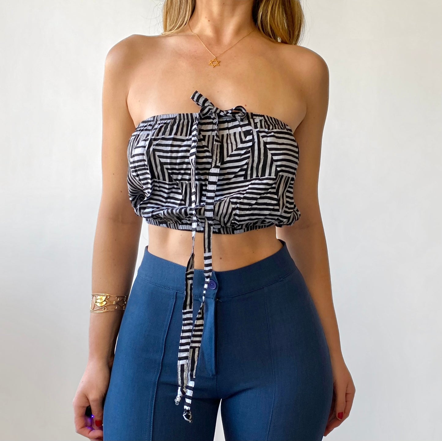 90’s striped Tube Top