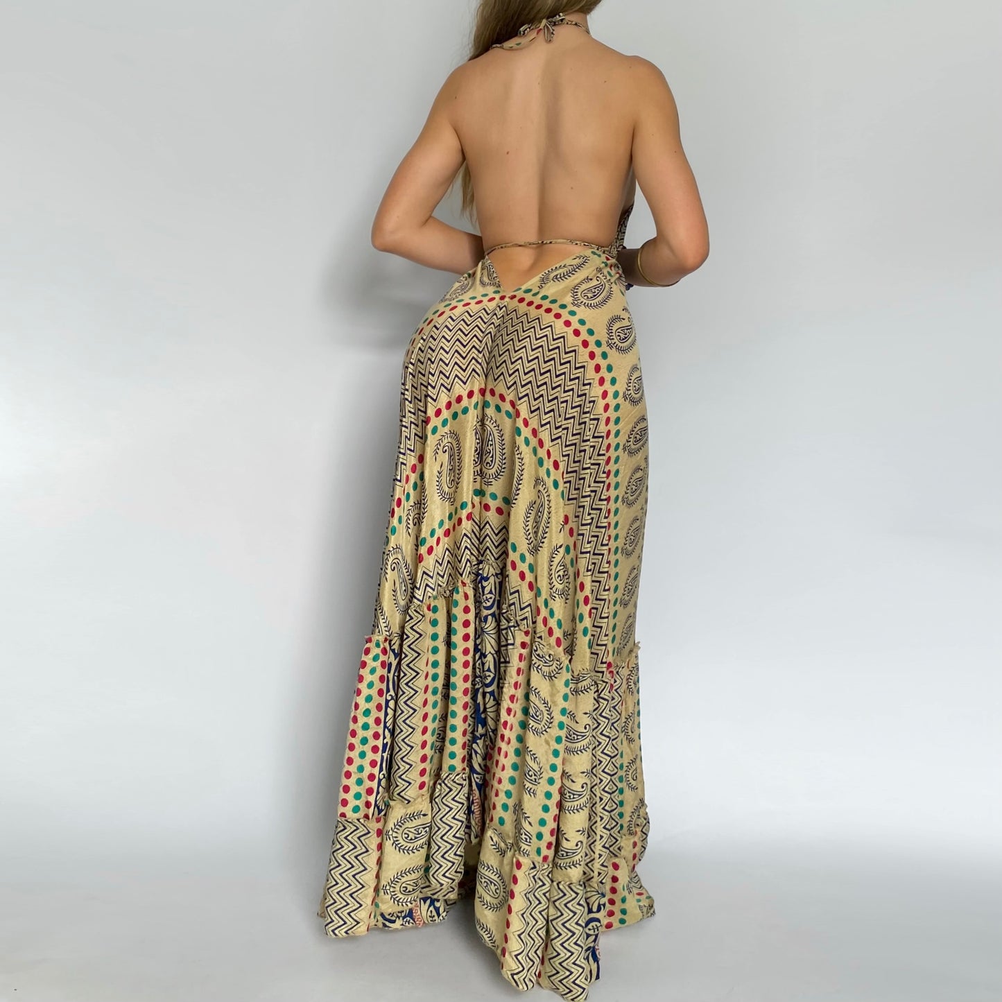 Mosaic Sand Backless Maxi