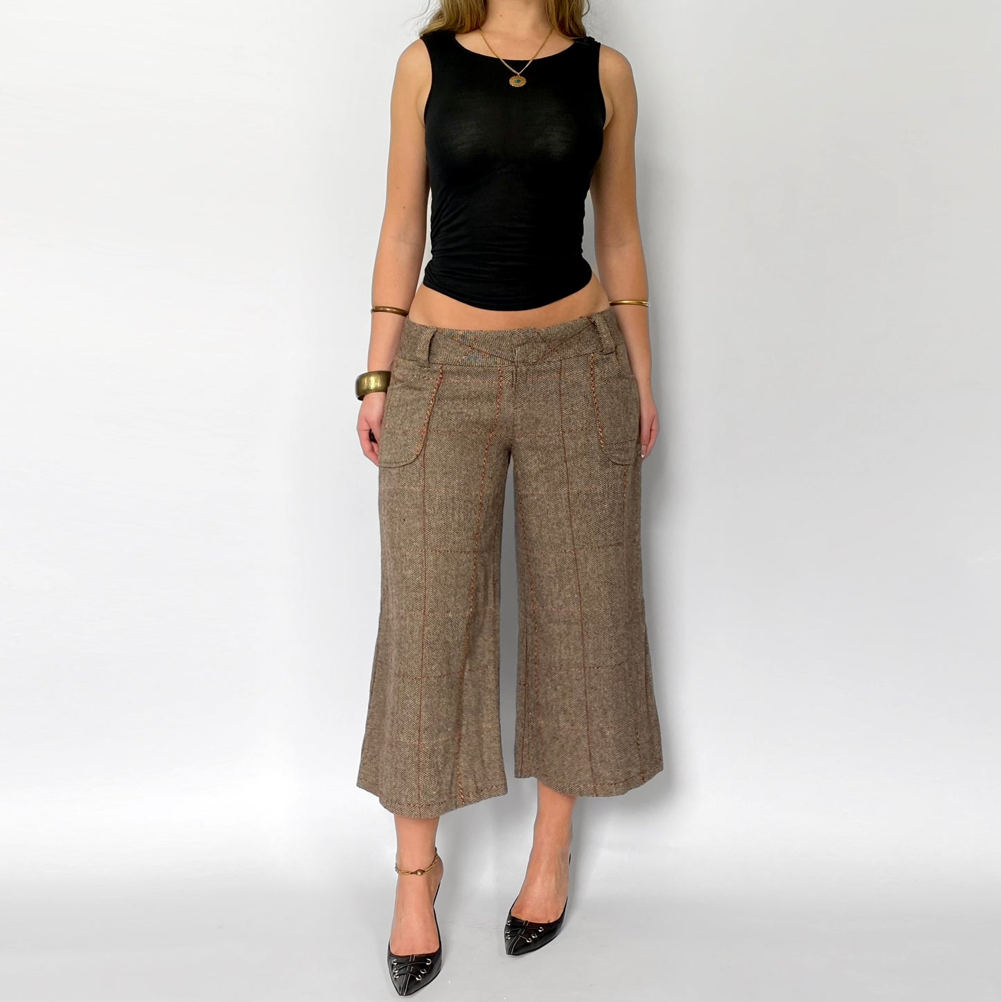00’s Plaid Twill Capris