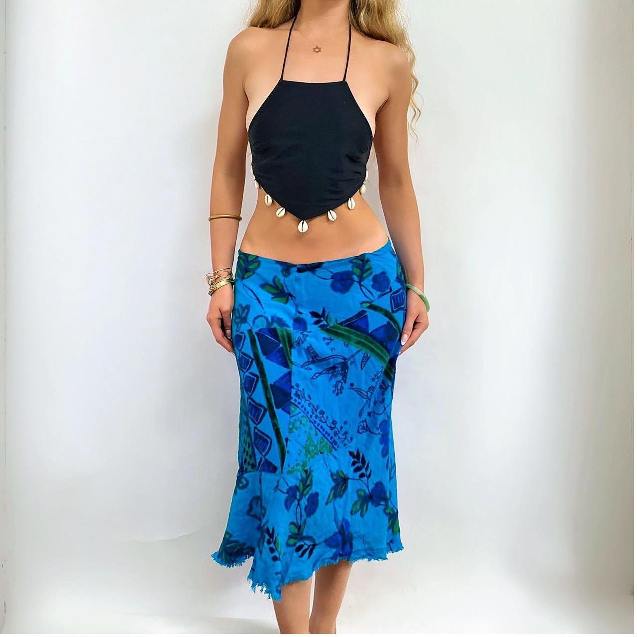 90’s Floral Midi Skirt