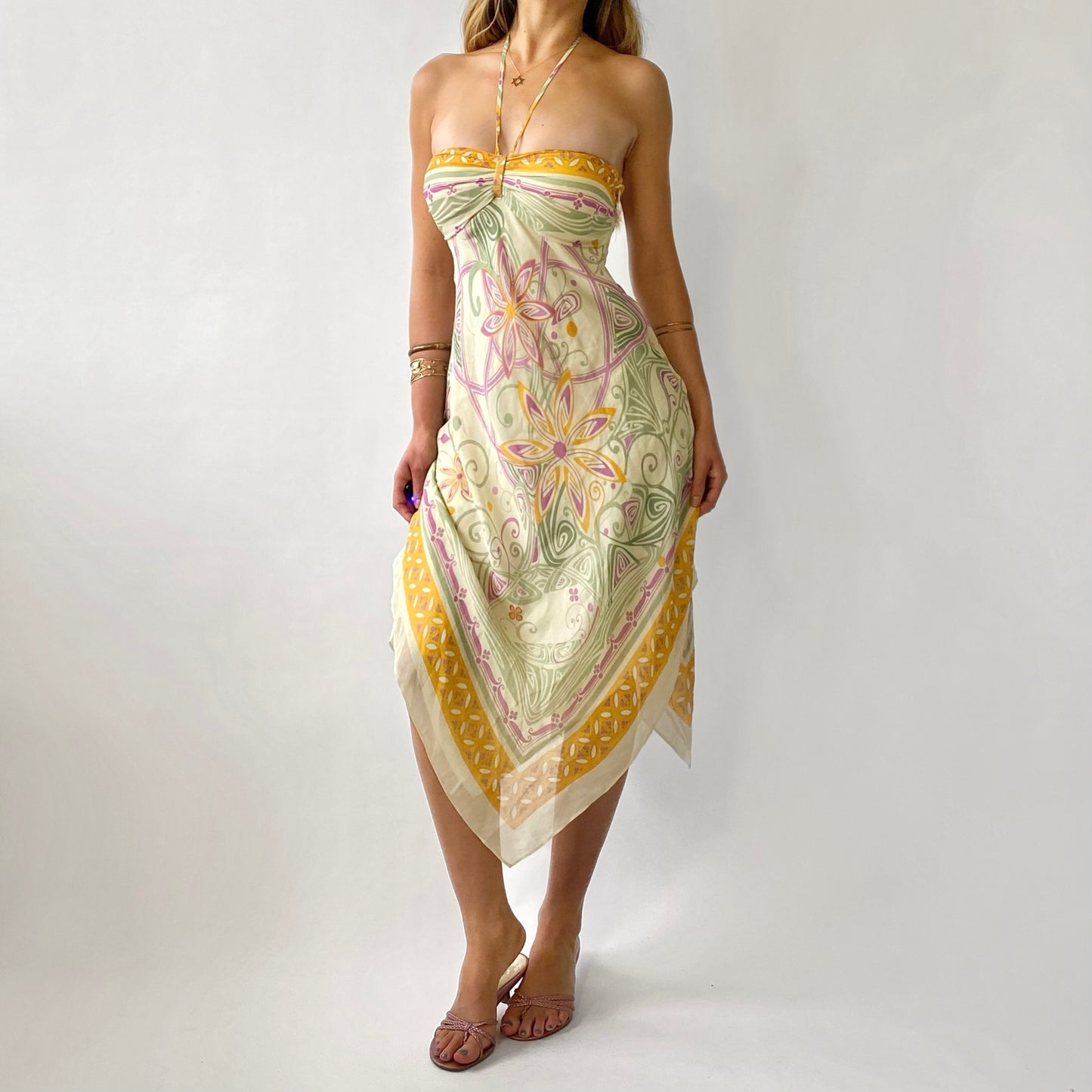 90's Silk Handkerchief Dress
