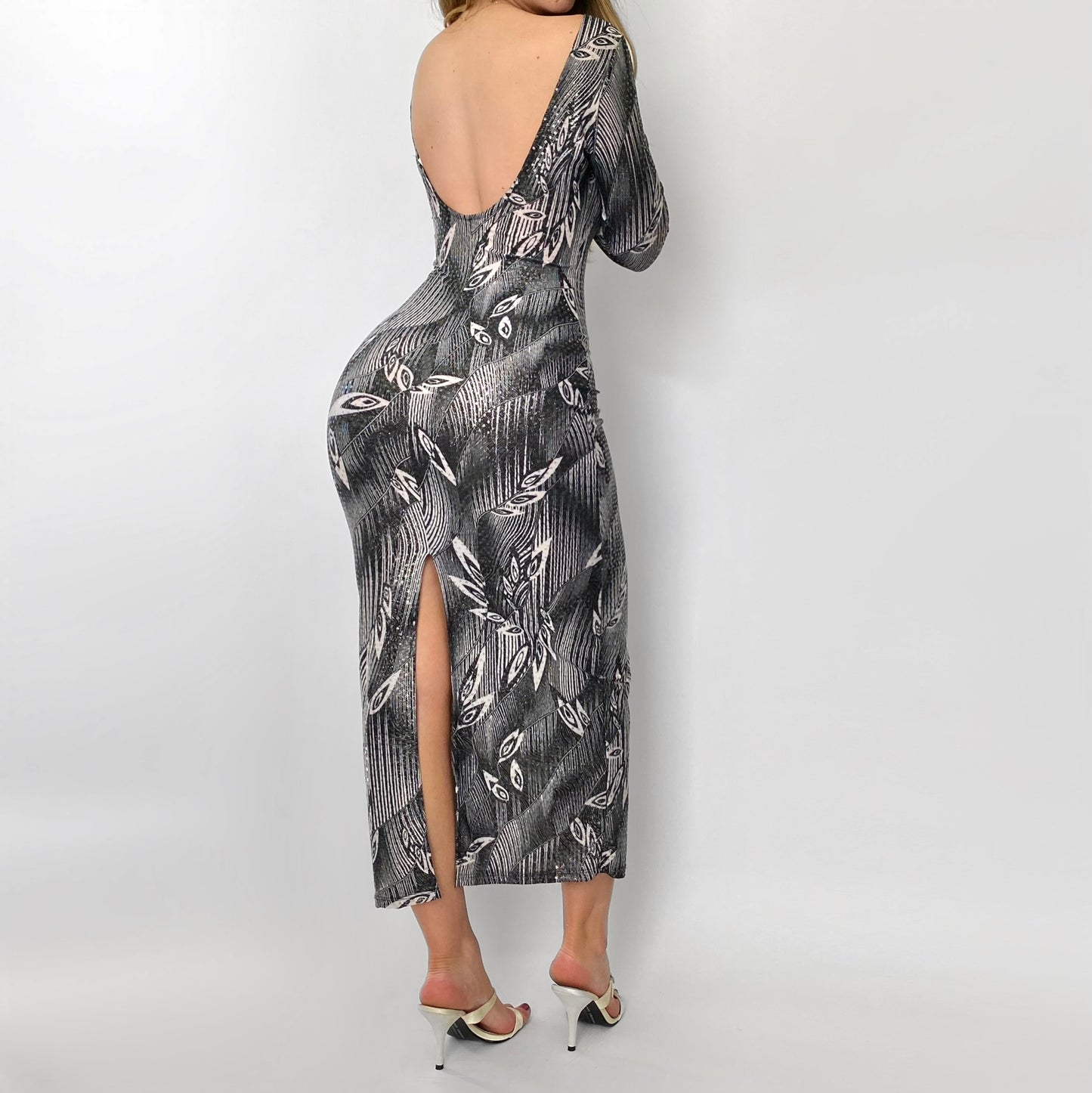 90’s Sparkly Fitted Maxi