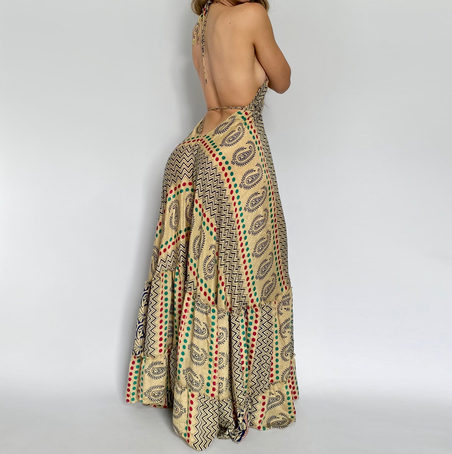 Mosaic Sand Backless Maxi
