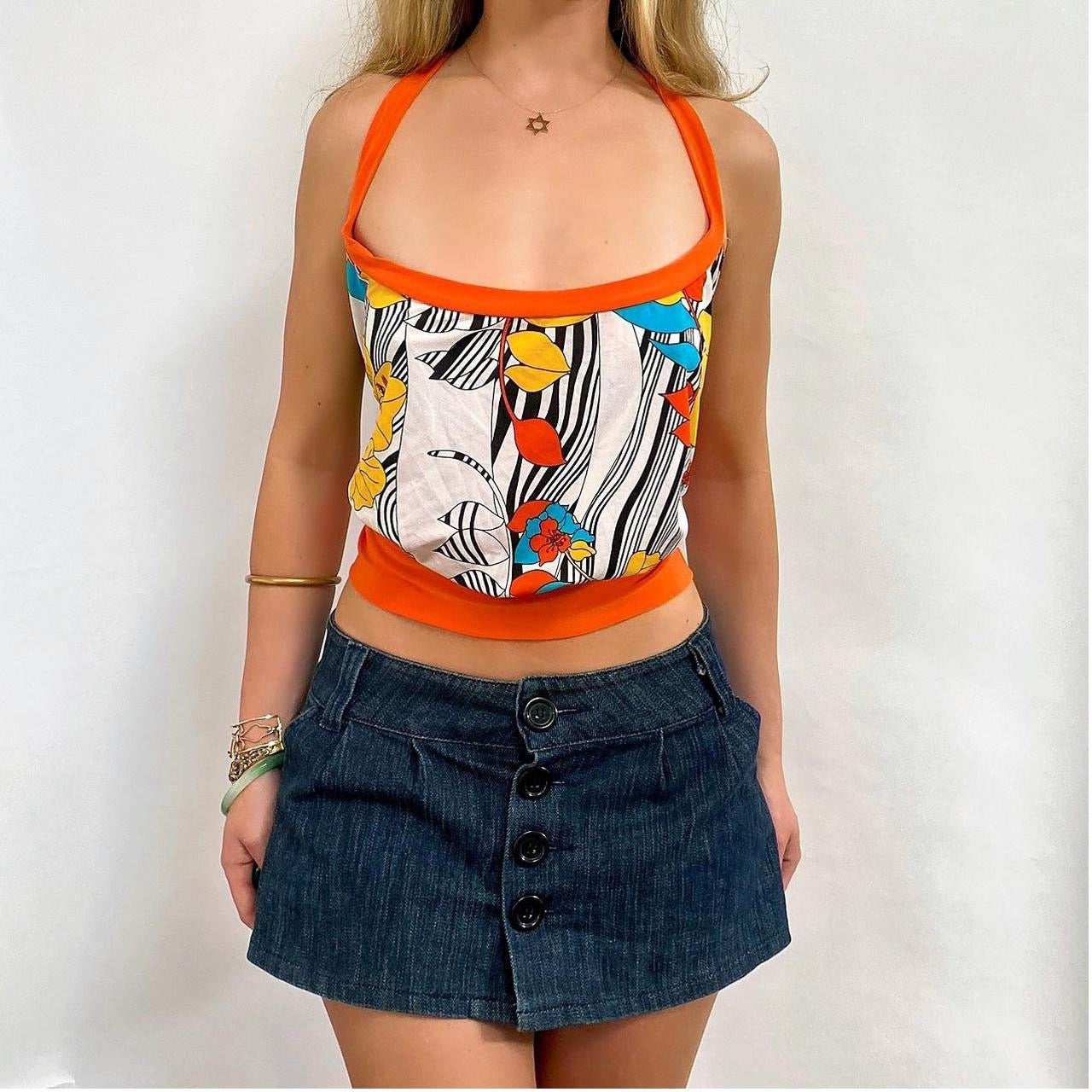 00s Floral Halter Top