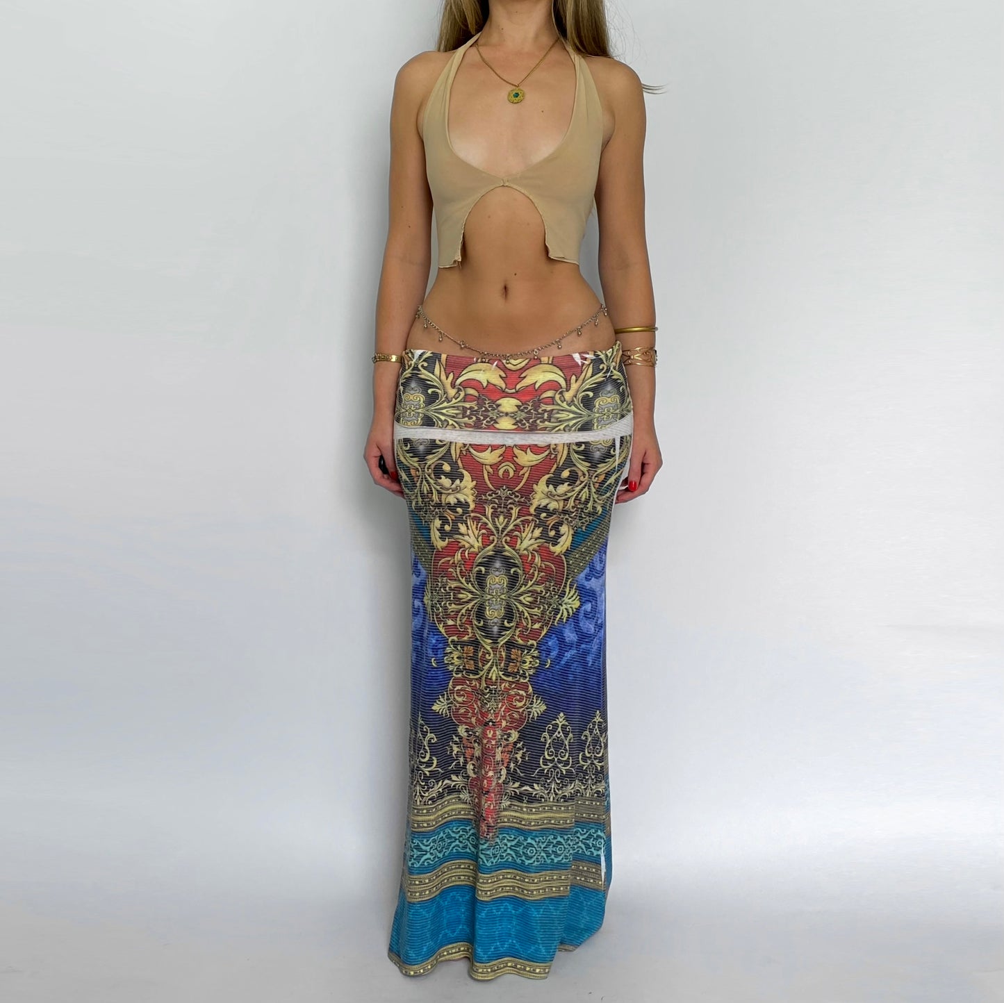 00s Damask Fold-over Skirt