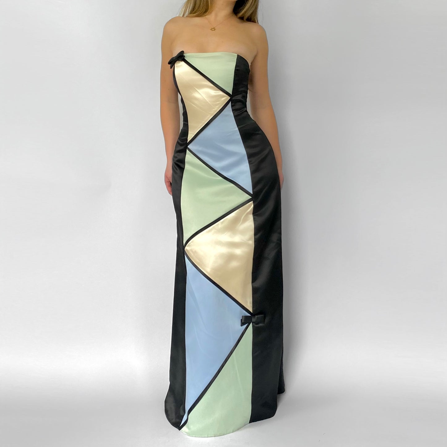90’s Color Block Corset Gown