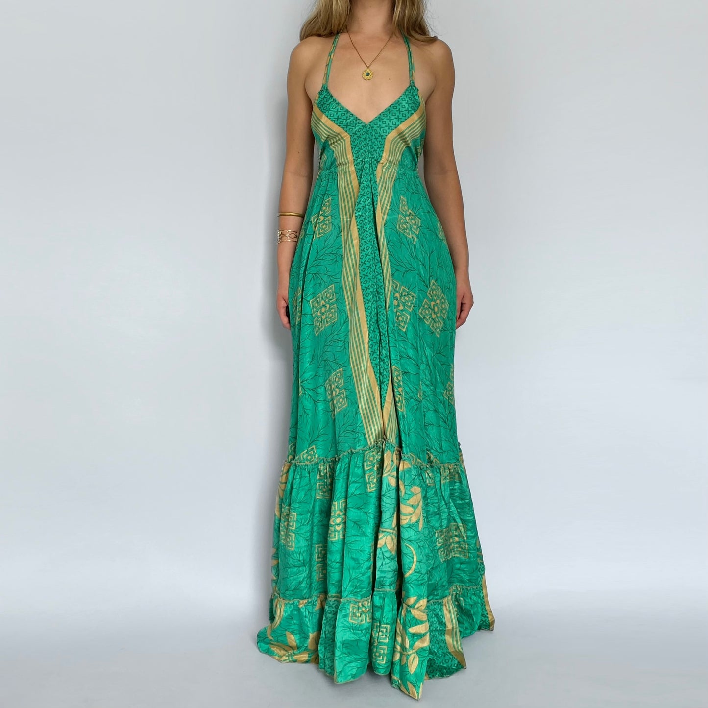 Jade Bloom Backless Maxi
