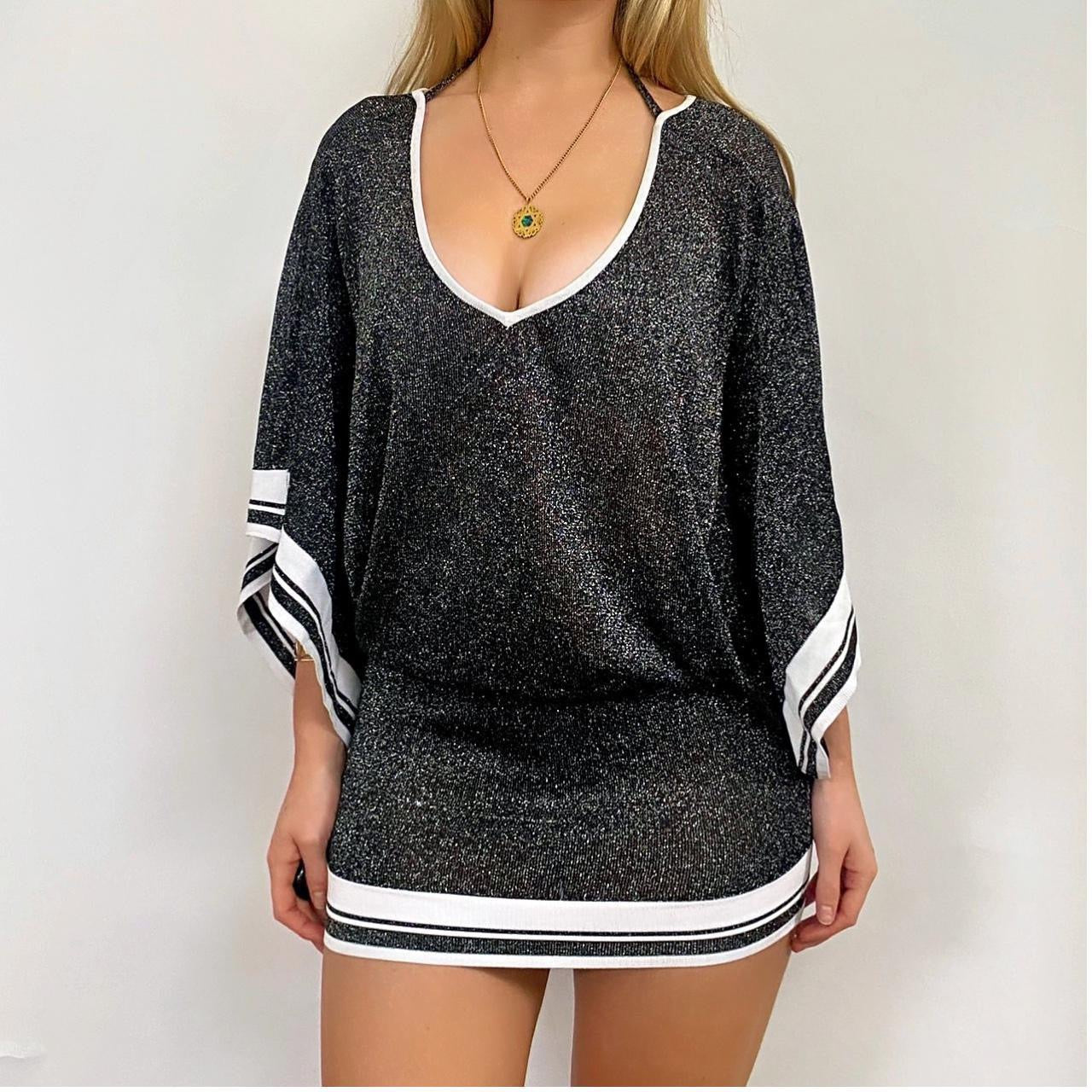 00s Batwing Knit Mini Dress