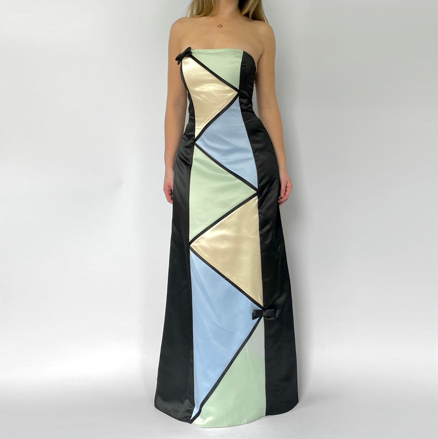 90’s Color Block Corset Gown