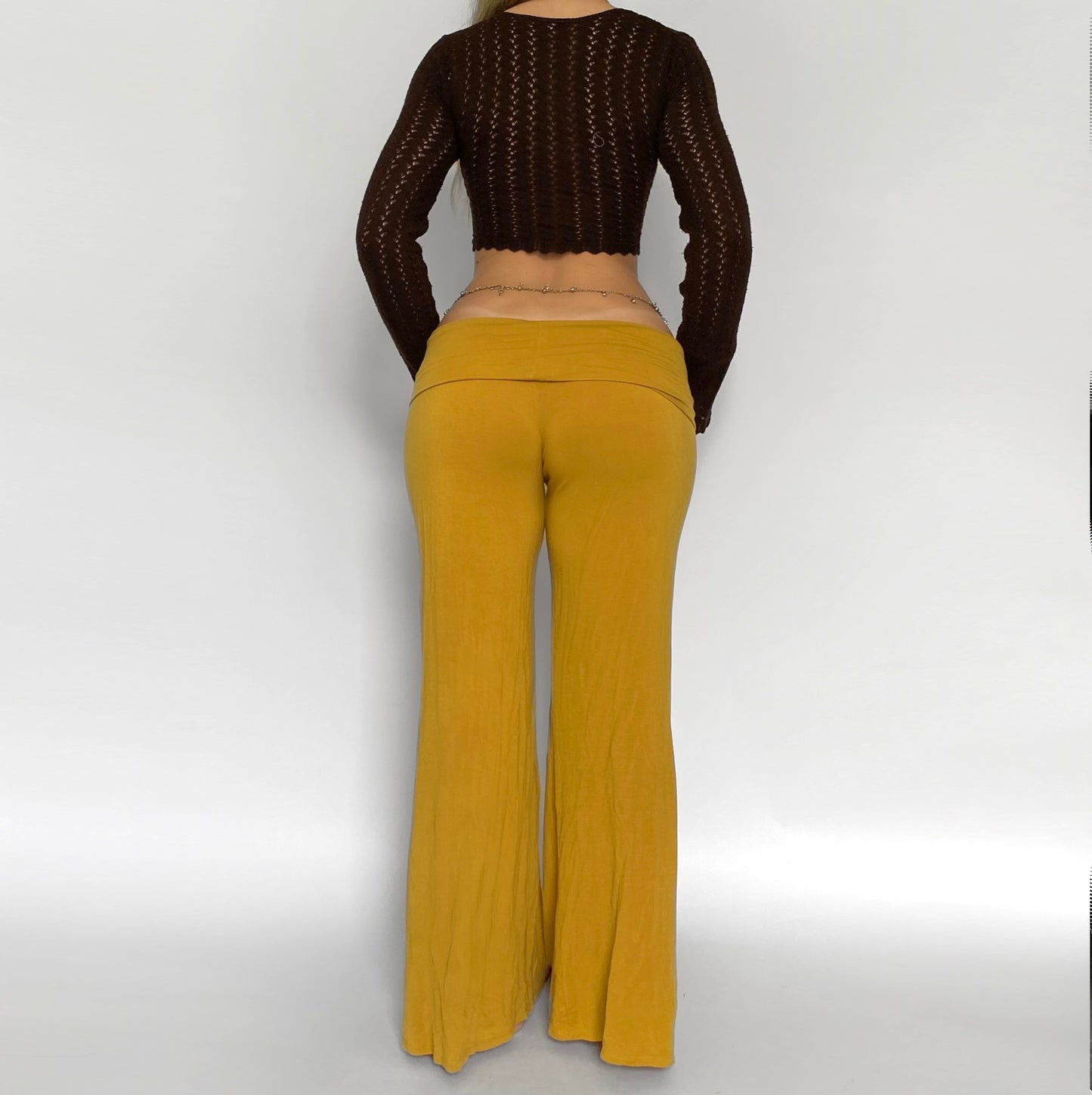 00s Mustard Fold Over Flares