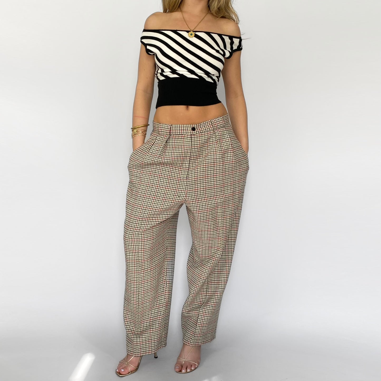 90s Wool Plaid Trouser