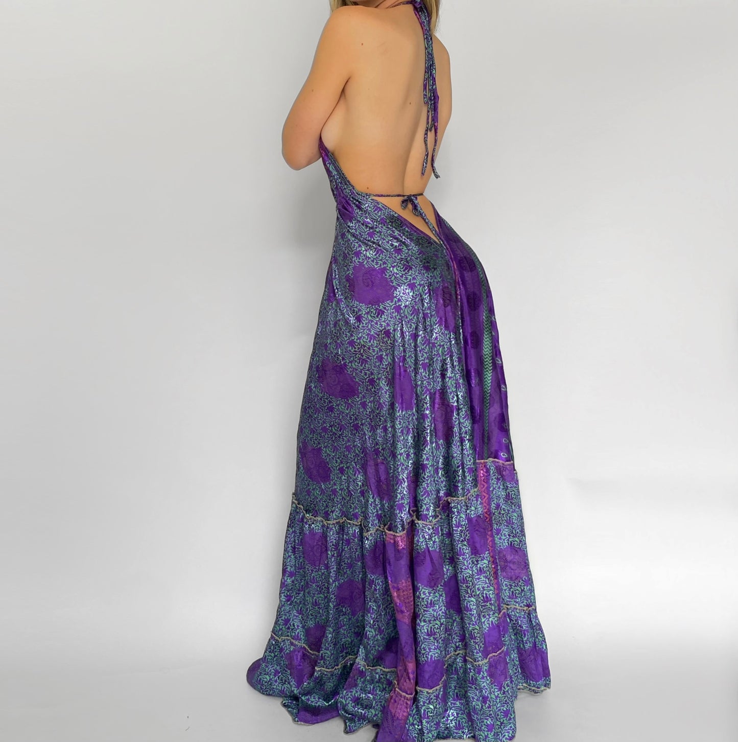 Violet Bloom Backless Maxi
