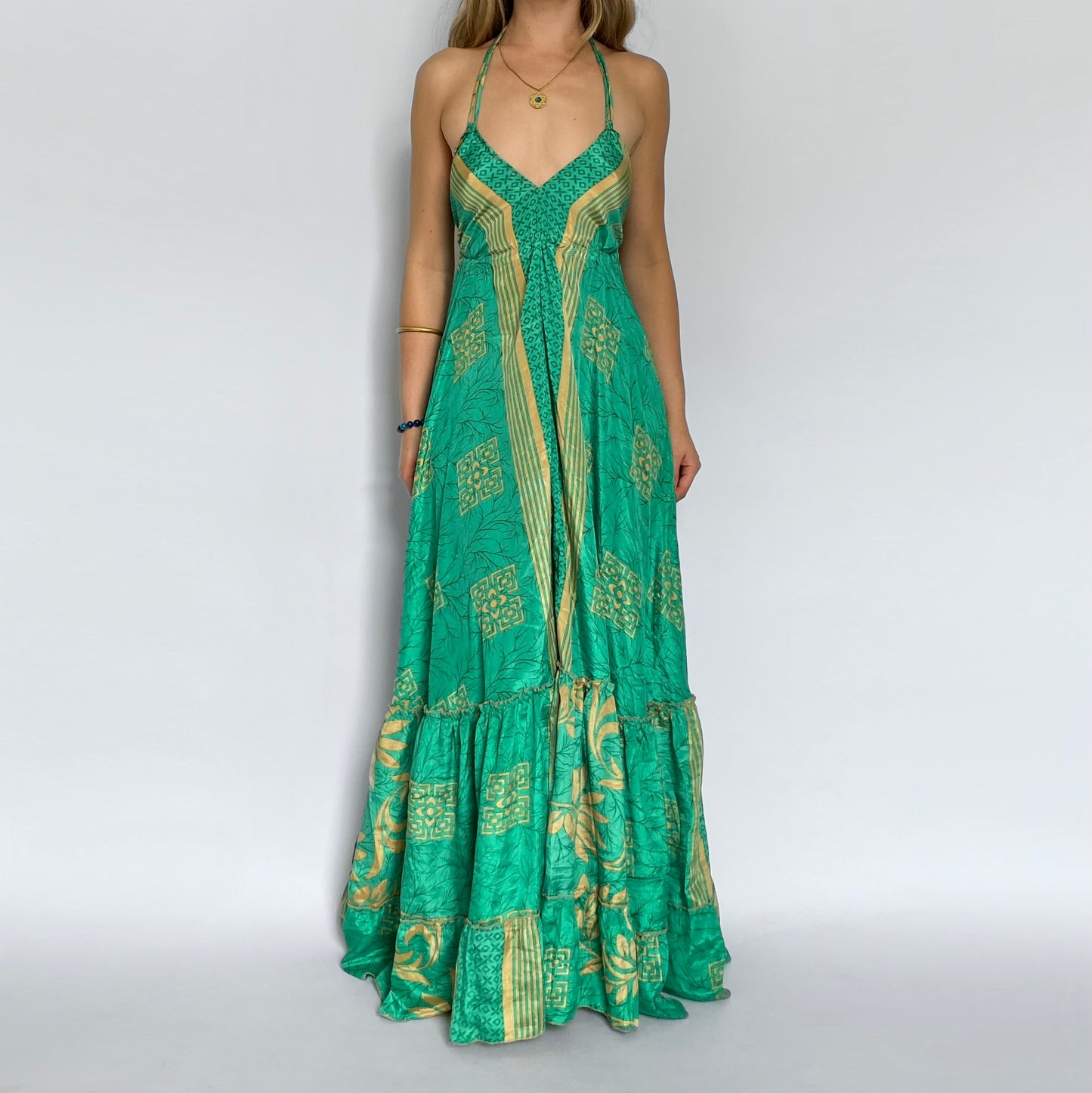 Jade Bloom Backless Maxi