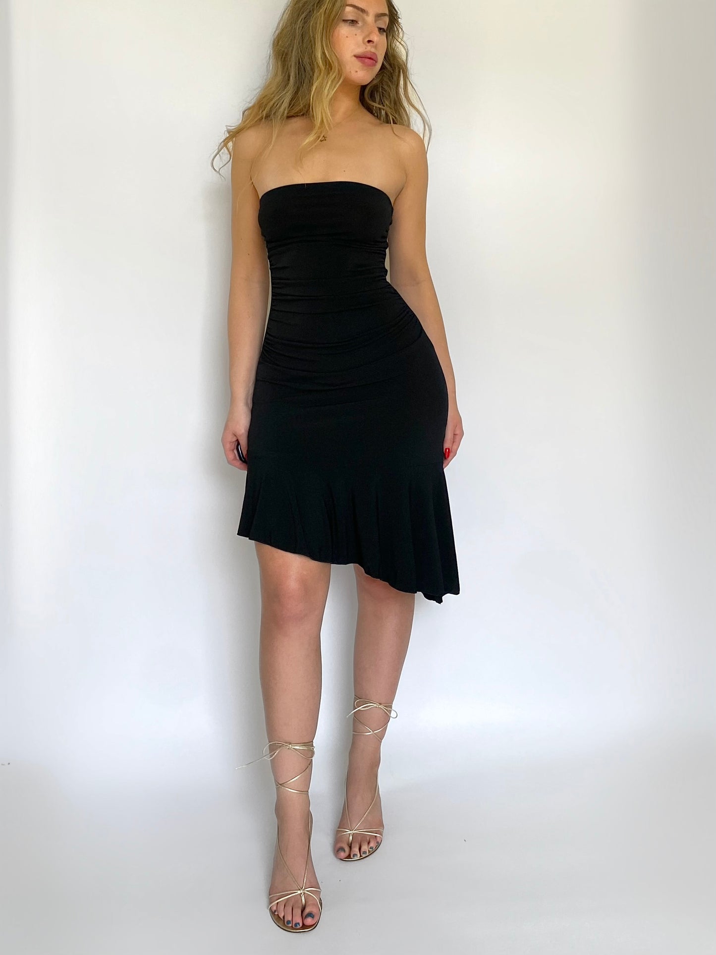 00s Asymmetrical Tube Dress