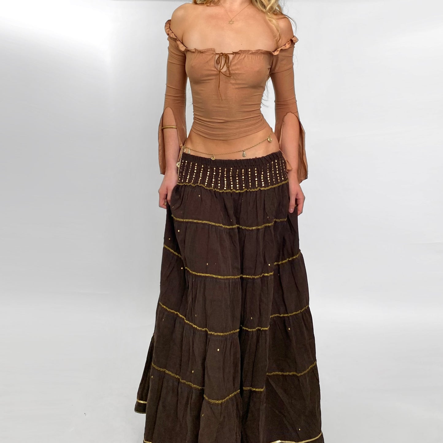 00s Corduroy Sequin Maxi