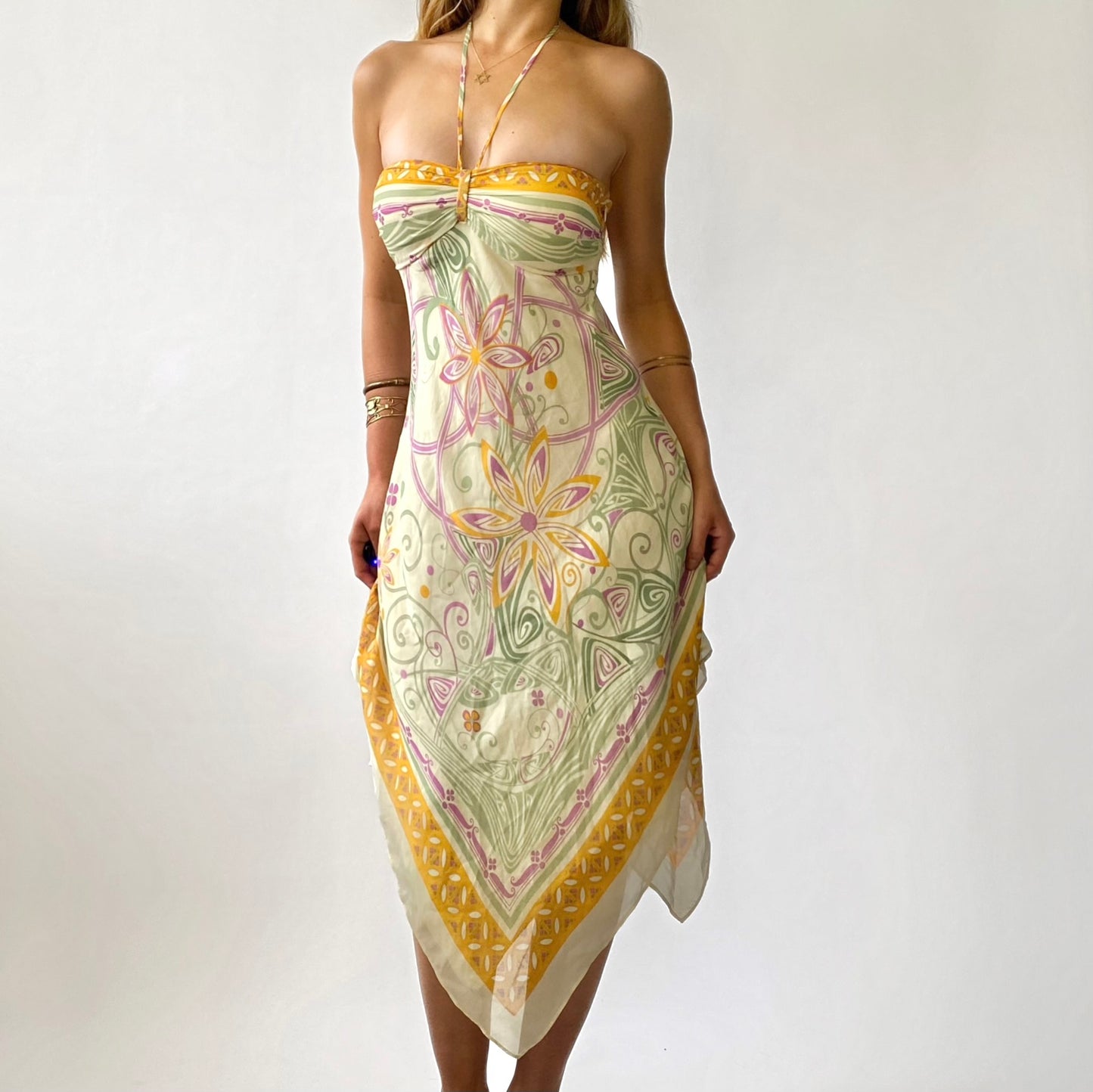 90's Silk Handkerchief Dress