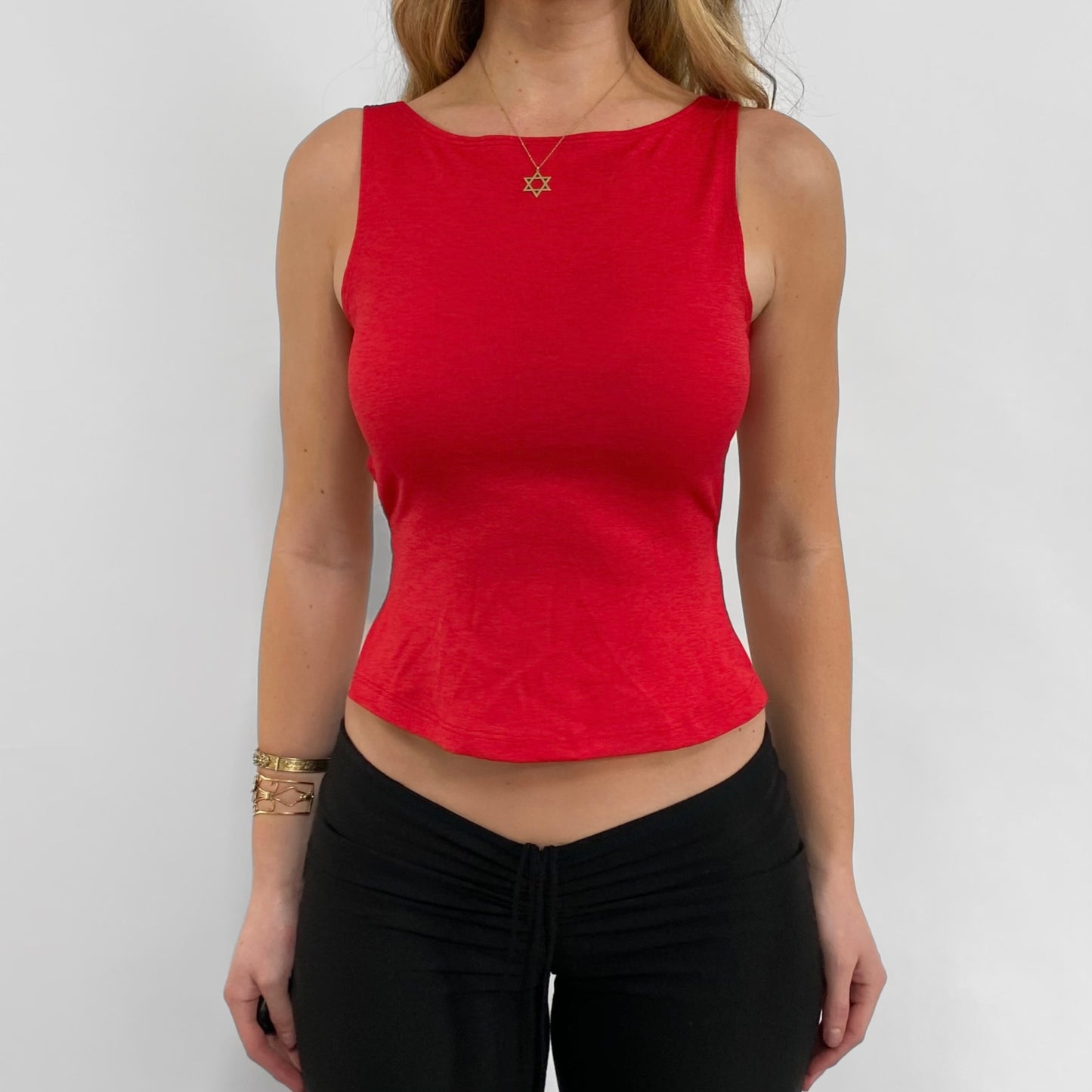 00s Red Cutout Top