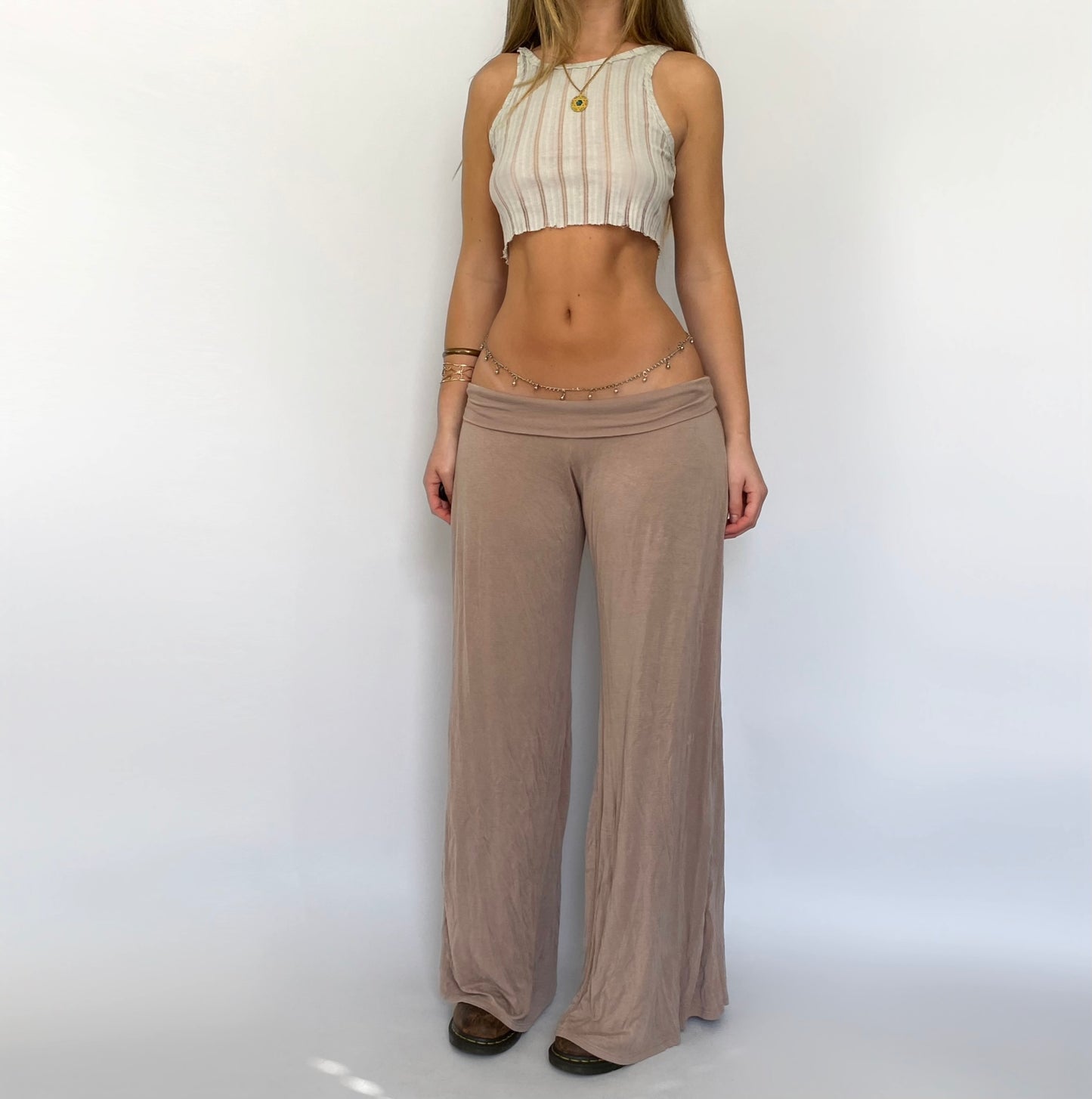 00s Taupe Fold Over Flares