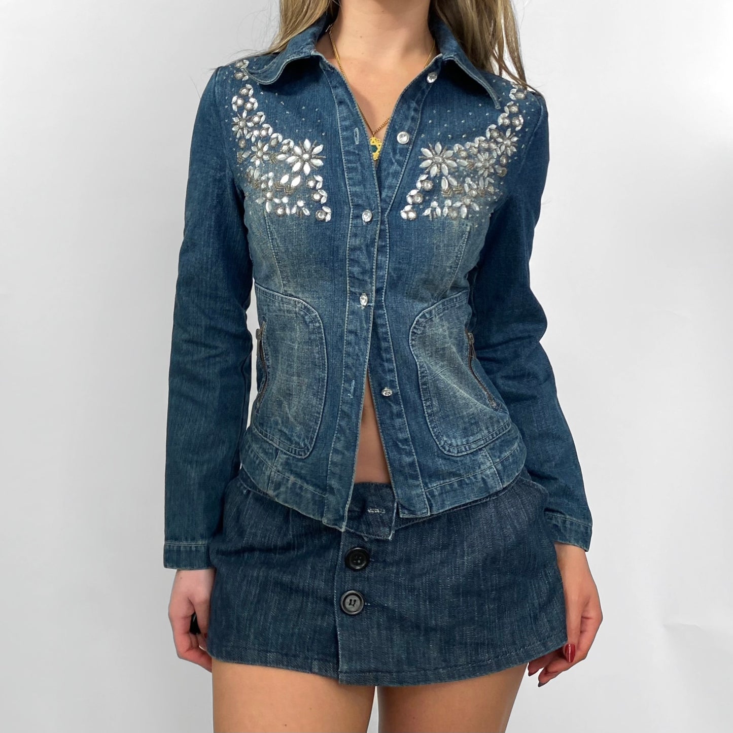 00s Beaded Denim Jacket