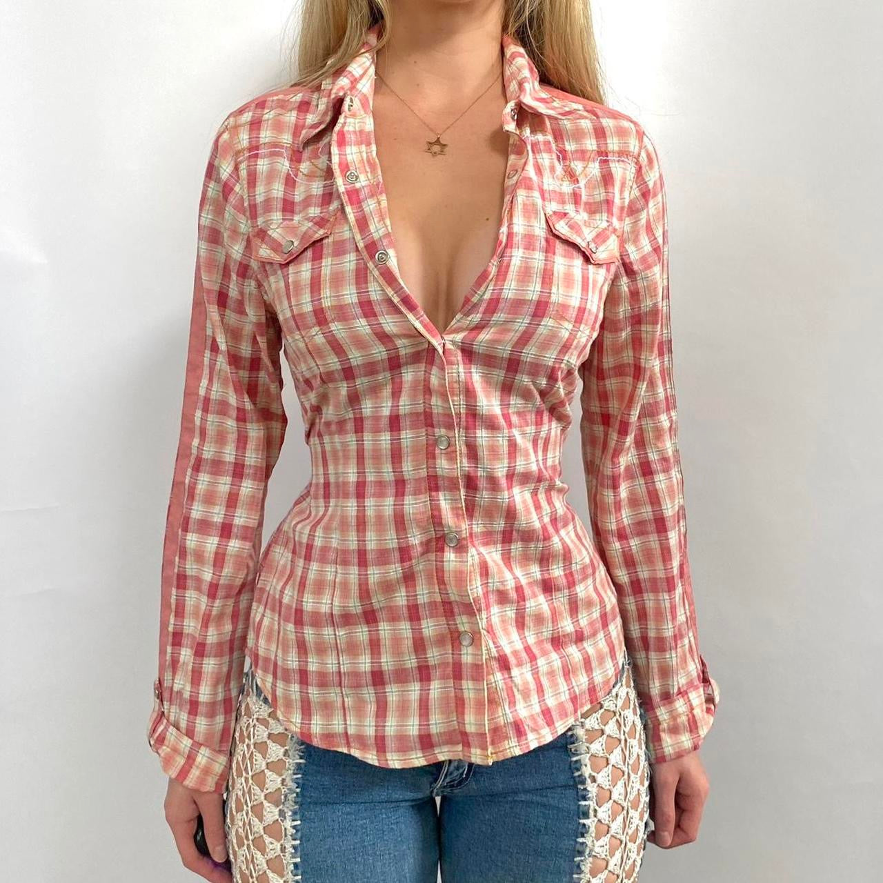 00s Gingham Button Up