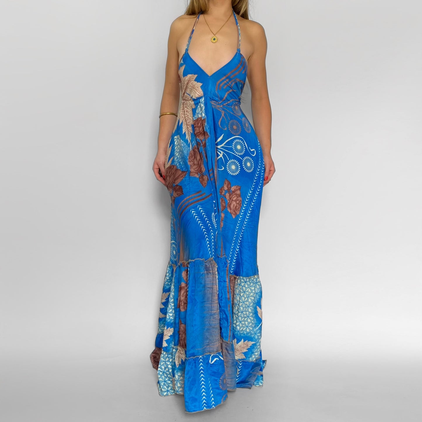 Floral Ocean Backless Maxi
