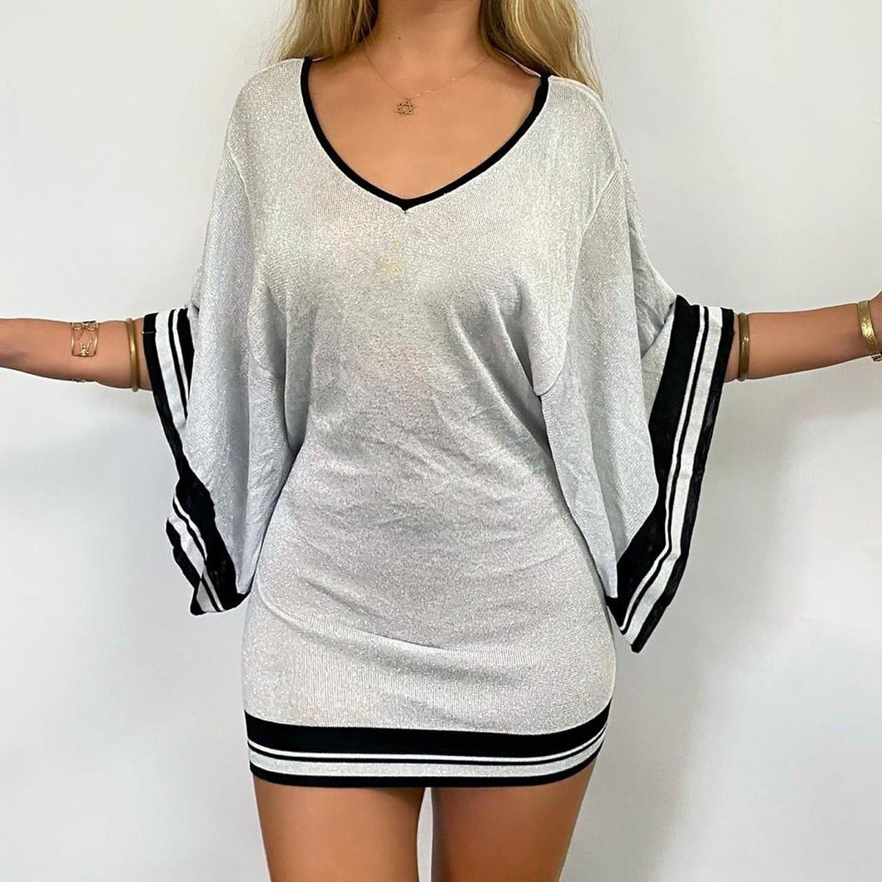00s Batwing Knit Mini Dress