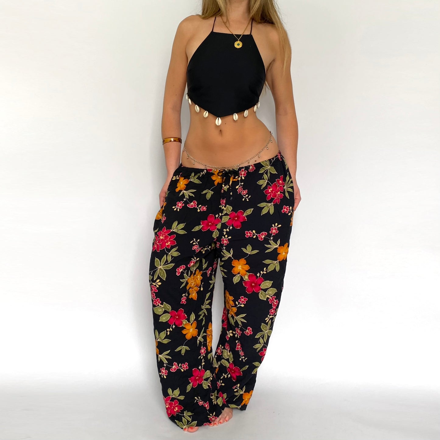 90’s Floral Linen Pants