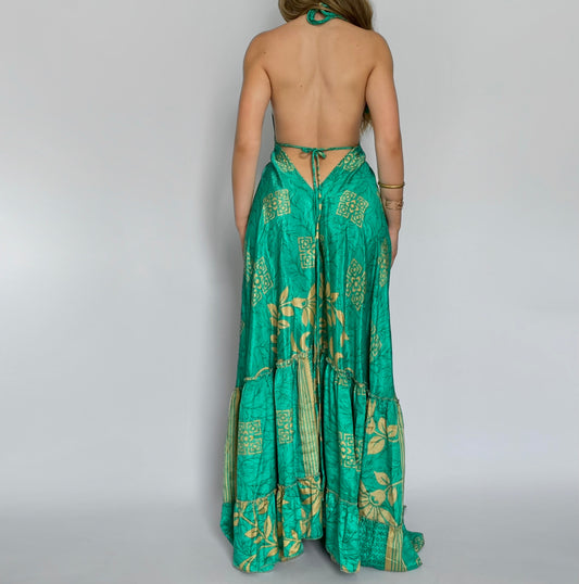 Jade Bloom Backless Maxi