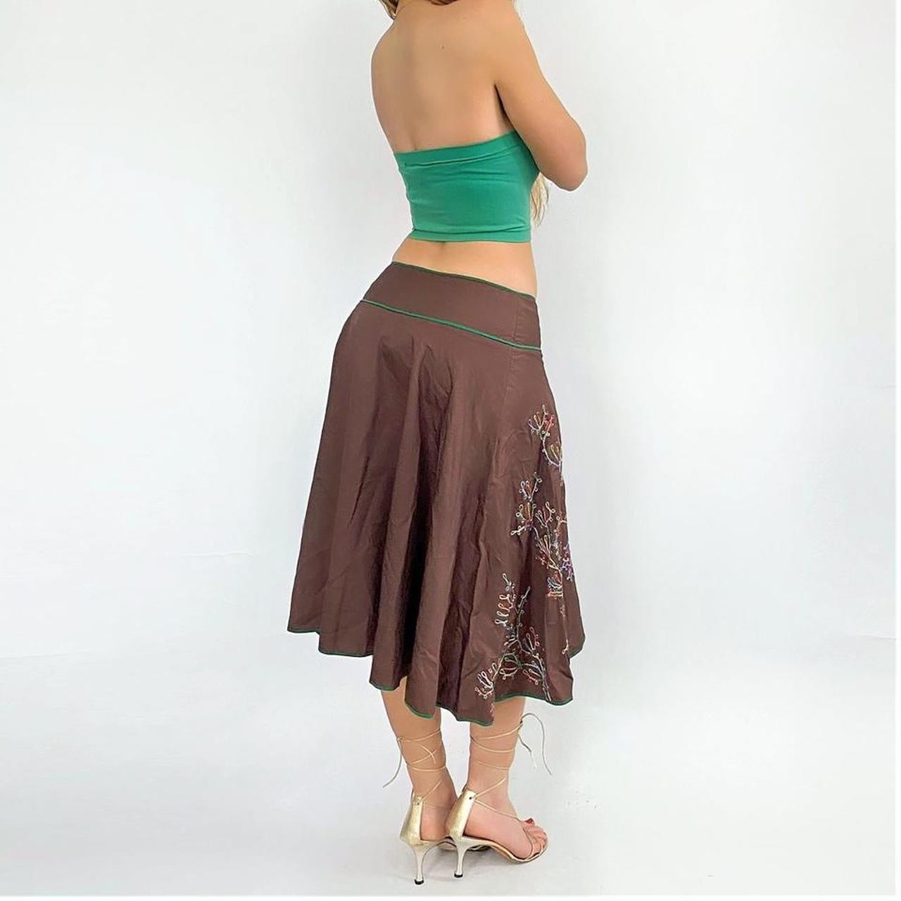 00s Floral Midi Skirt
