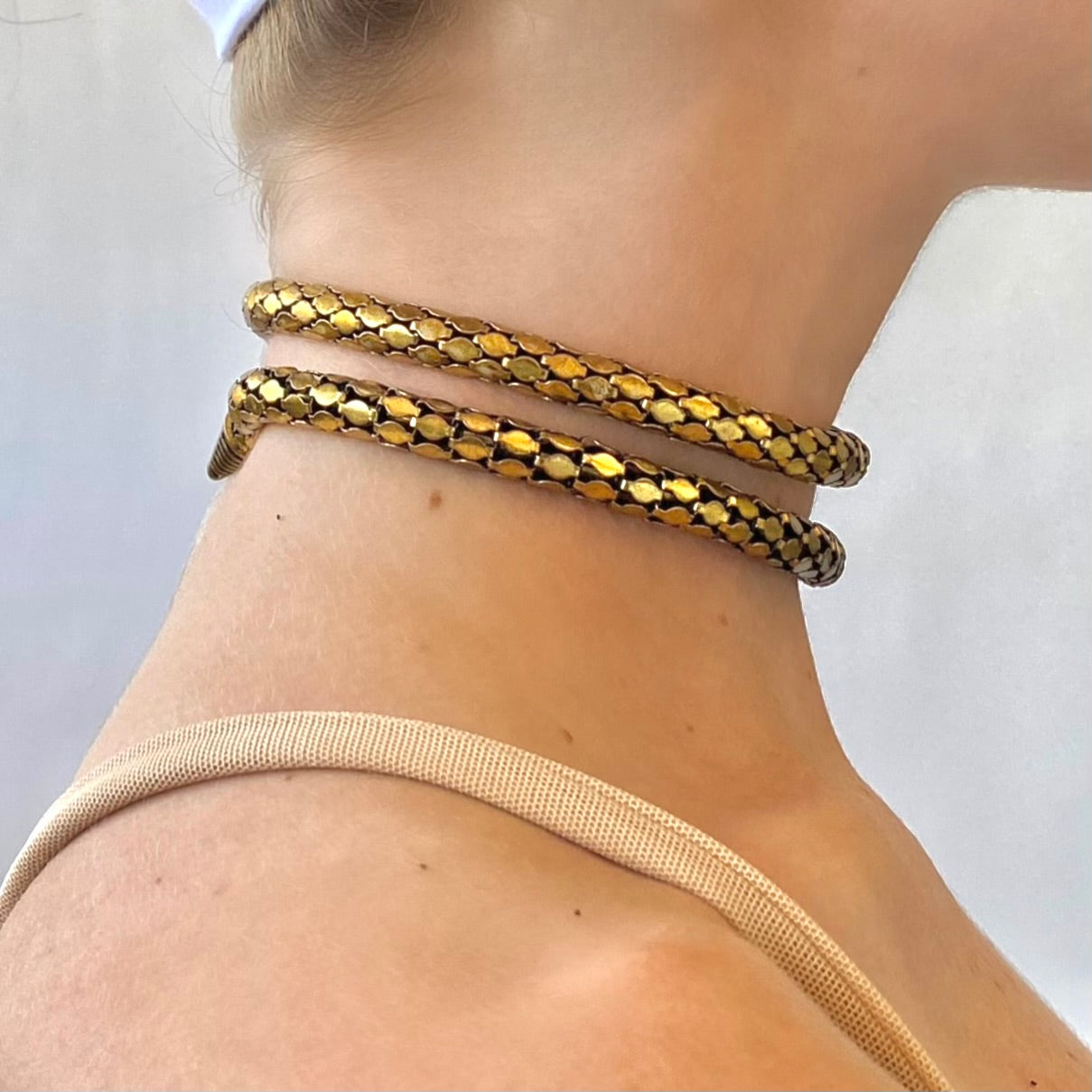 Vintage Gold Snake Choker