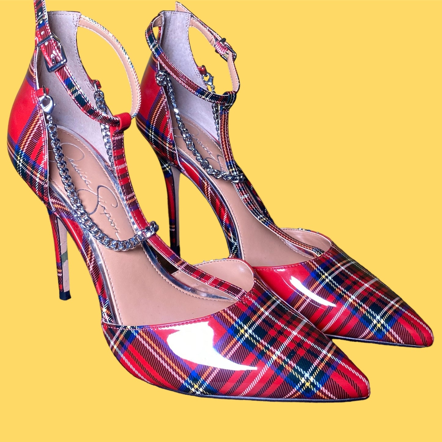 Jessica Simpson Plaid Chain Pumps (8)