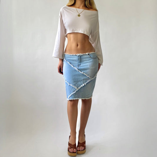 90's  Patchwork Denim Skirt