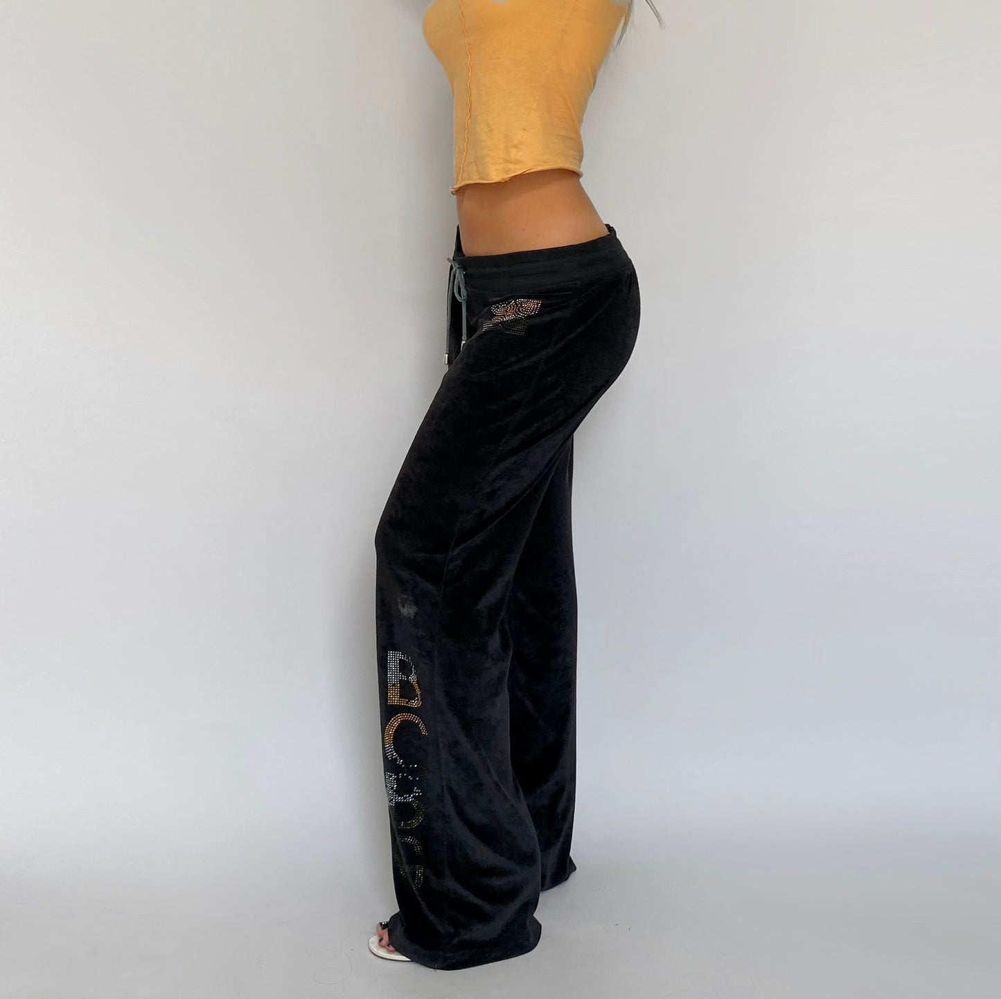 00s BCBG Studded Velour Track Pants