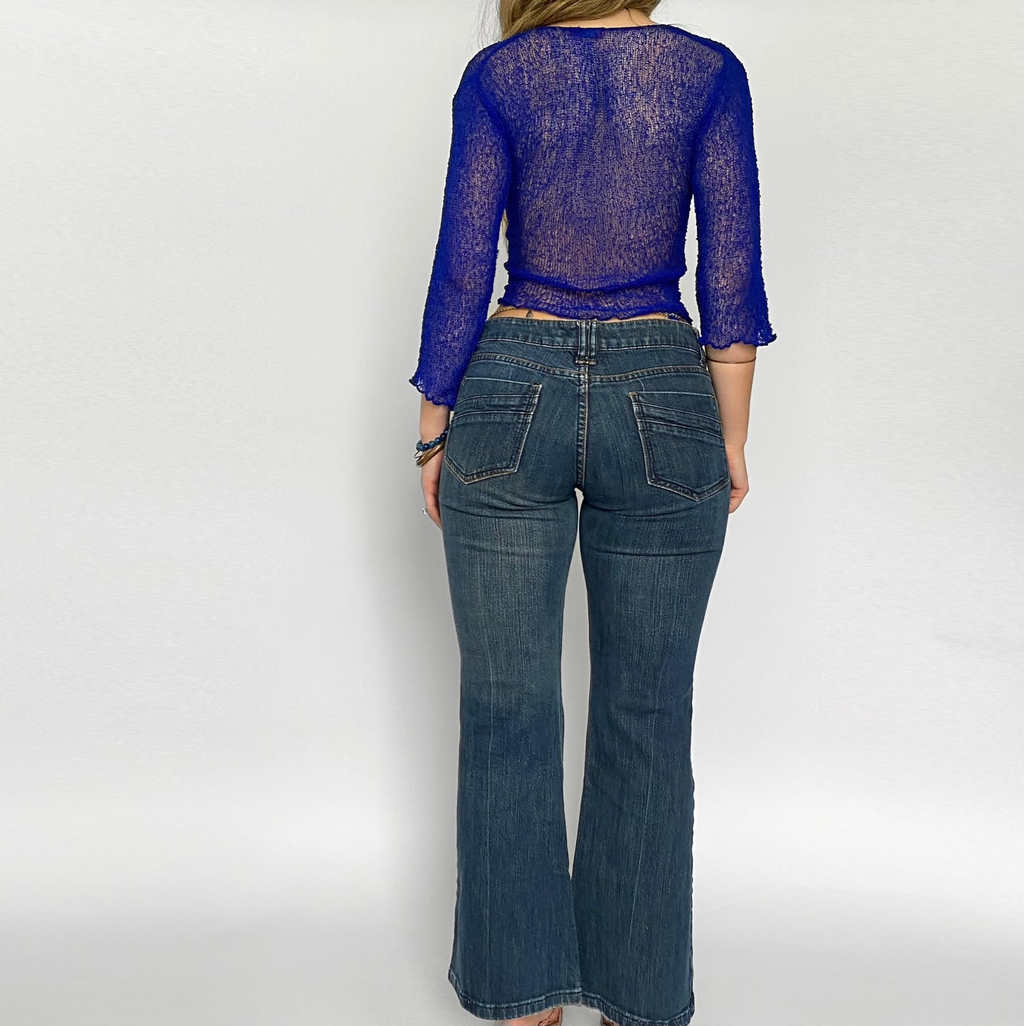 00s Dark Wash Kick Flares