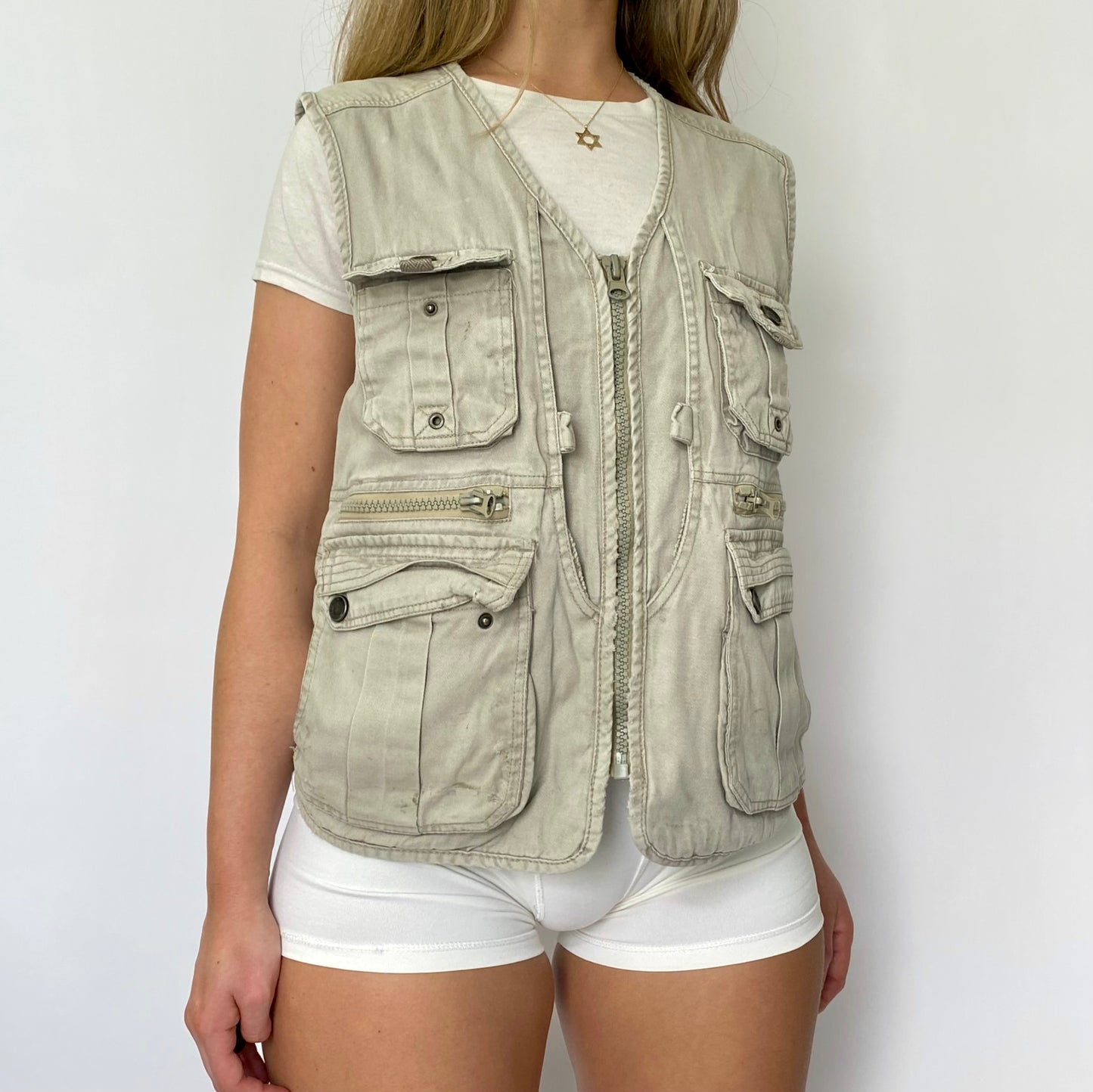 90’s Khaki Utility Vest