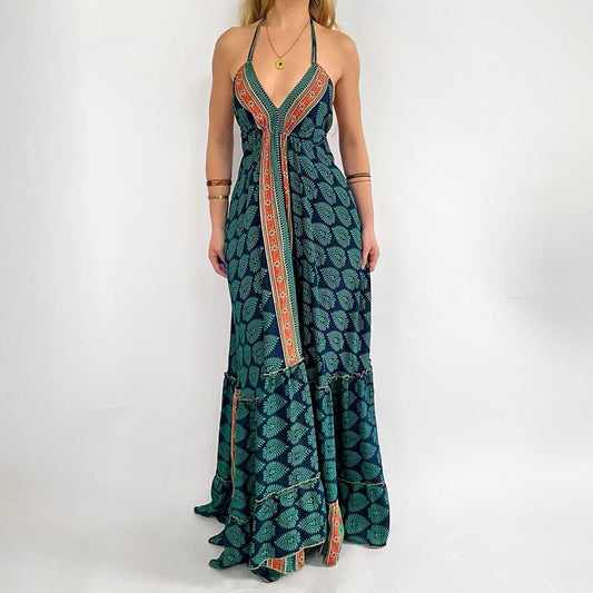 Silk Backless Maxi Dress
