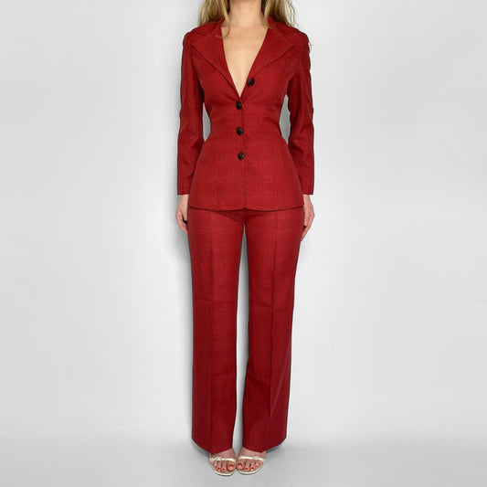 70’s Red & Black Plaid Suit