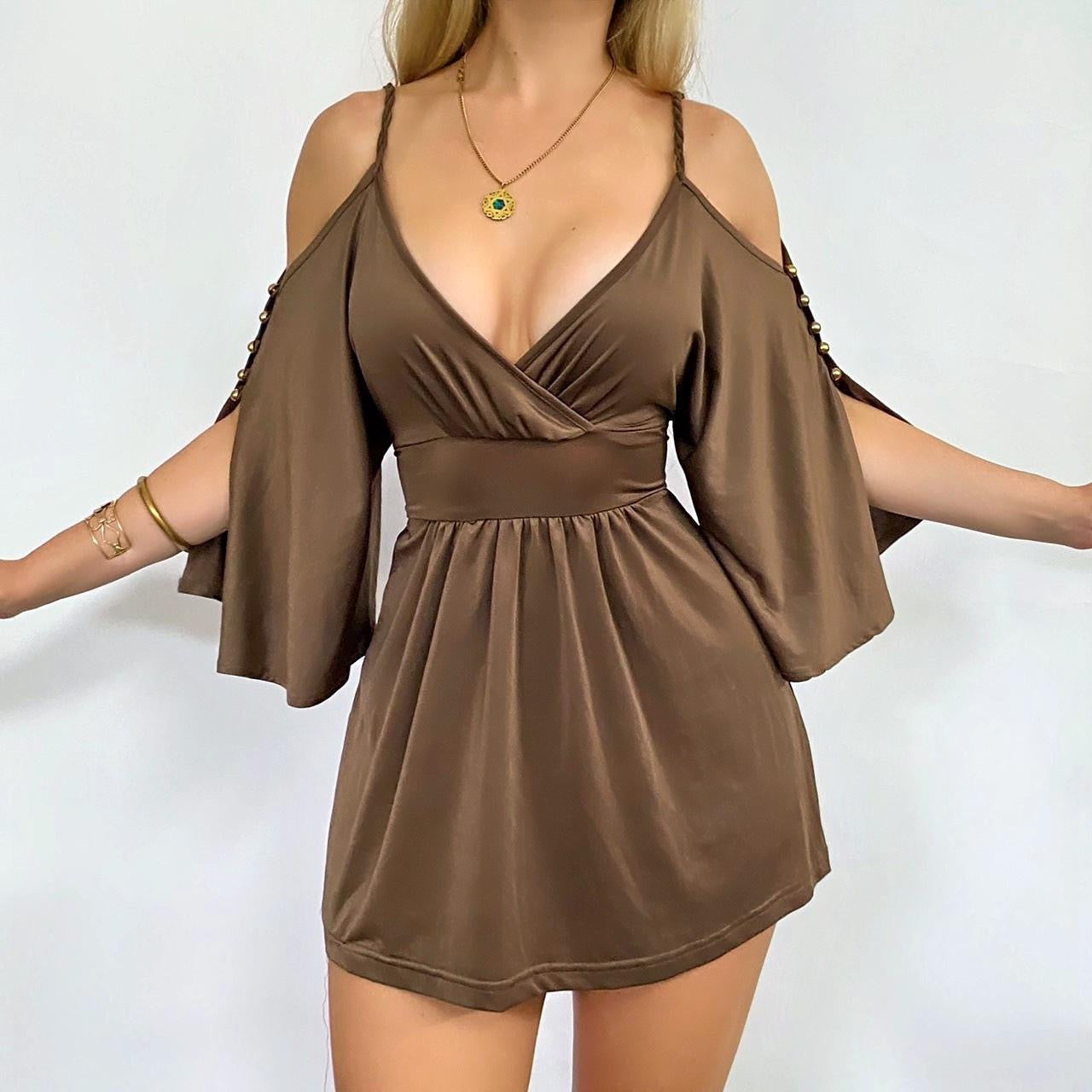 00s Slit Sleeve Mini Dress