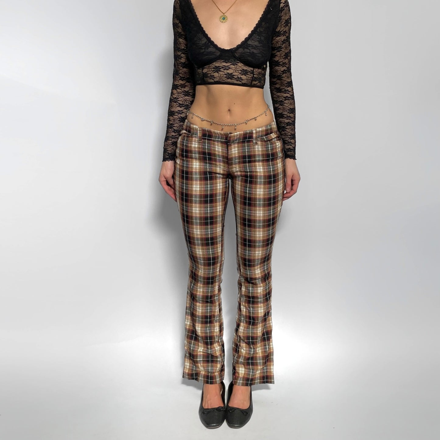 00s Low Rise Plaid Pants