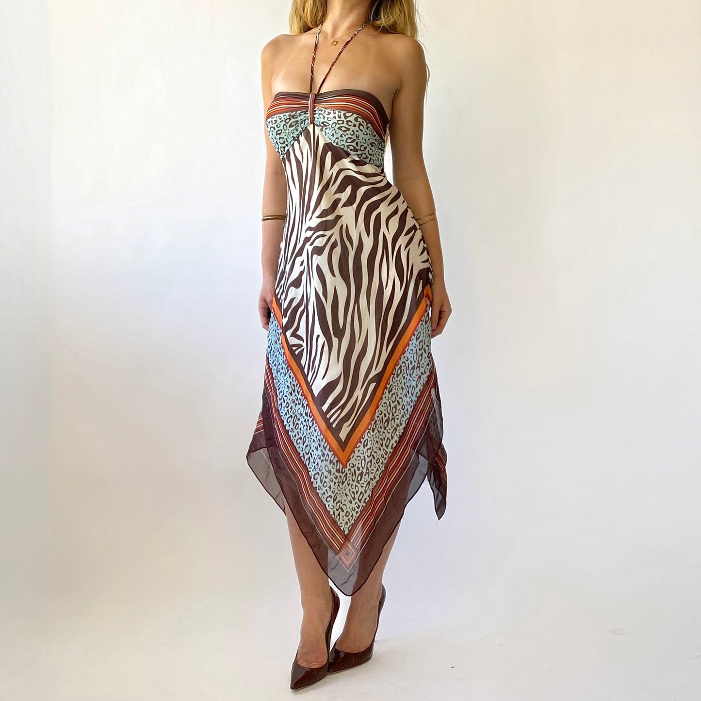 90’s BCBG Silk Handkerchief Dress