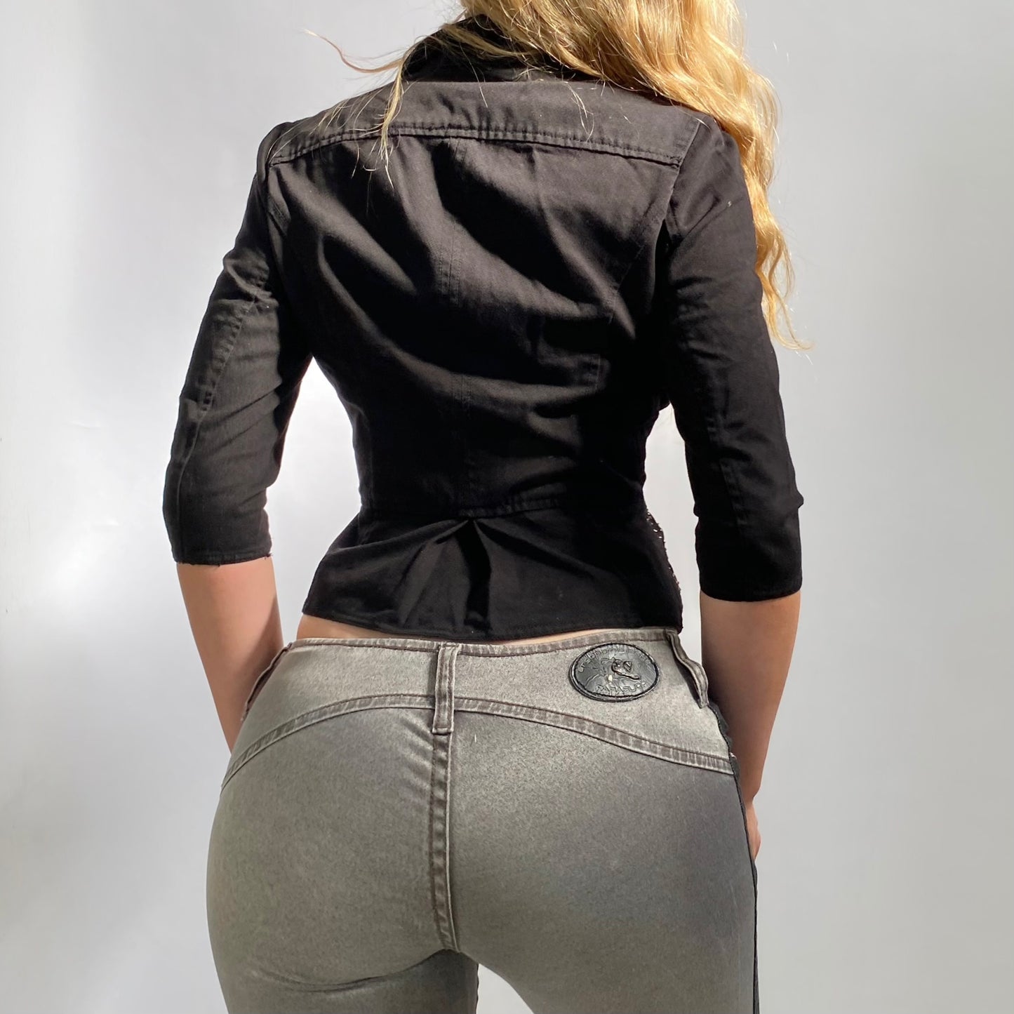 00s Beaded Zip-up Blazer