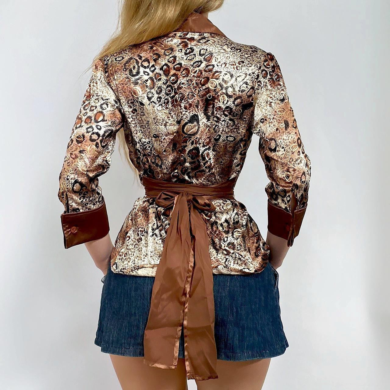 00s Cheetah Tie Button-up