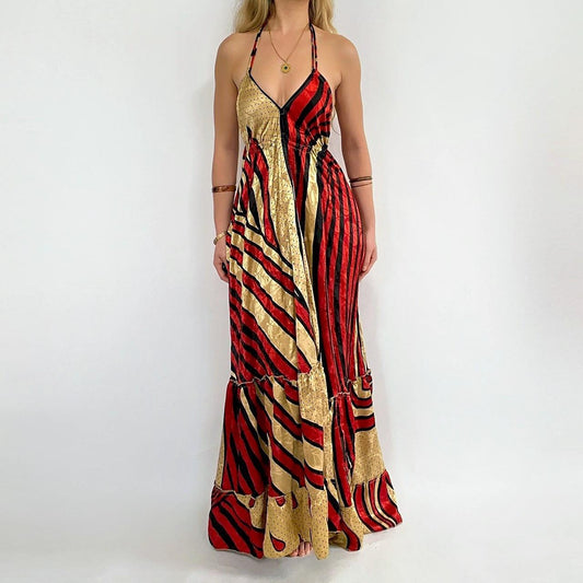 Silk Backless Maxi Dress