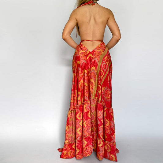 Blood Orange Backless Maxi